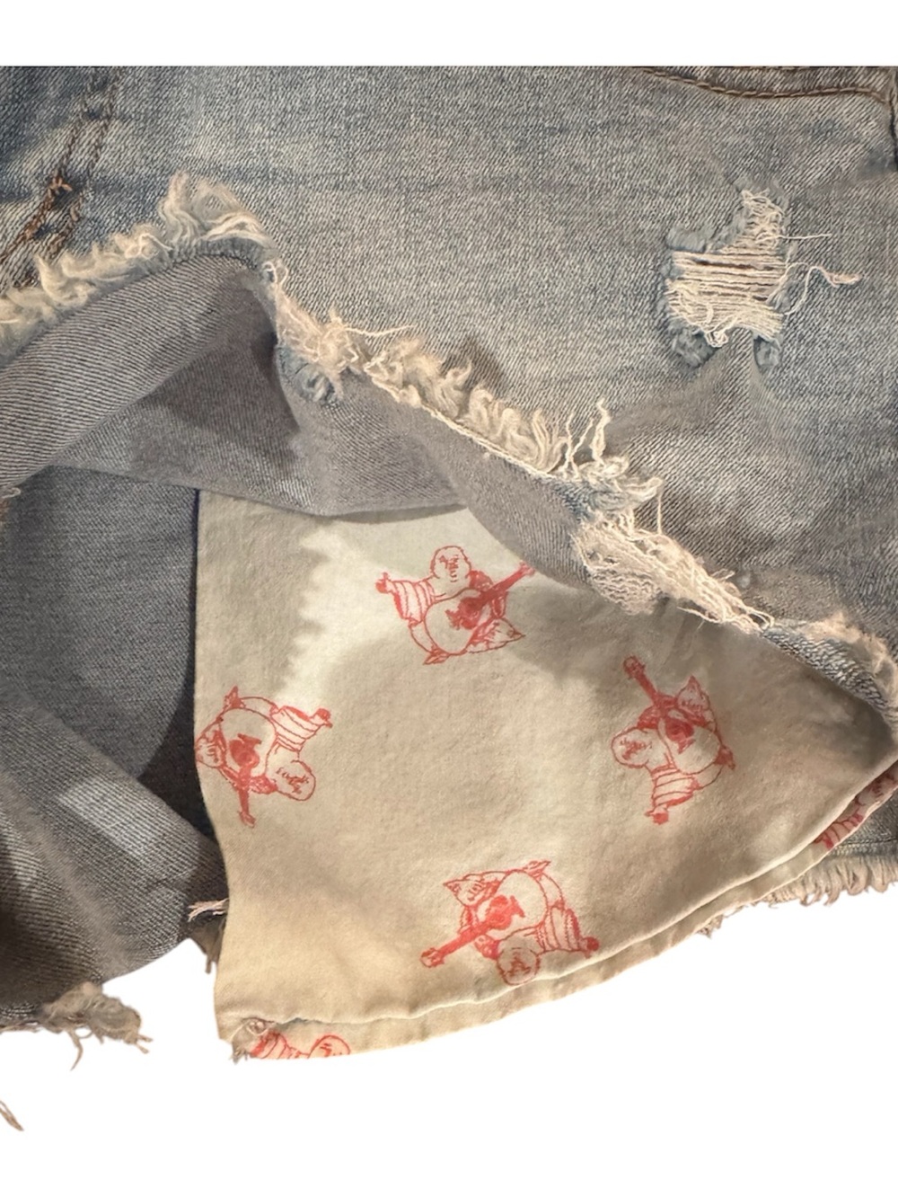 True Religion Women’s Distressed Denim Cutoff Shorts Size 31 NWT - Picture 4 of 5
